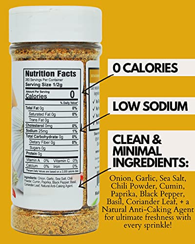 Everything Seasoning by Oh My Spice | Low Sodium, 0 Calories, 0 Carbs, 0 Sugar, Gluten Free, Paleo, Non GMO, No MSG, No Preservatives | Gourmet Healthy Seasonings for Cooking & FlavorDressing Mix