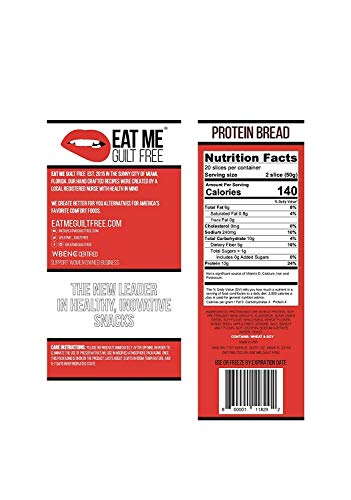 Eat Me Guilt Free Protein, Vegan, Whole Grain Bread, Low Carb, Keto Friendly (3 Loaves)