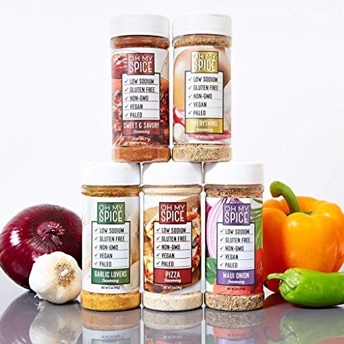 Sweet & Savory Seasoning by Oh My Spice | Low Sodium, 0 Calories, 0 Carbs, Gluten Free, Paleo, Non GMO, No MSG, No Preservatives | Gourmet Healthy Seasonings for Cooking & Flavor Topper Dressing Mix