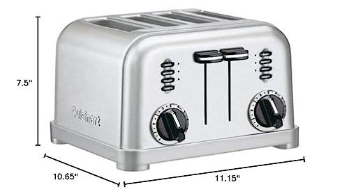 Cuisinart CPT-180FR 4-Slice Metal Classic Toaster (Certified Refurbished), Brushed Stainless