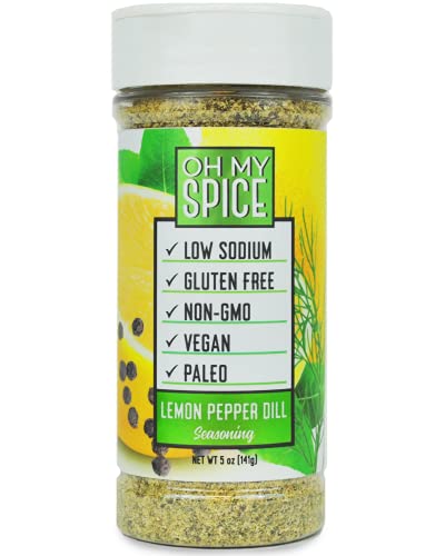 Lemon Pepper Seasoning by Oh My Spice | Low Sodium, 0 Calories, 0 Carbs, 0 Sugar, Gluten Free, Paleo, Non GMO, No MSG, No Preservatives | Gourmet Healthy Seasonings for Cooking &Dressing Mix
