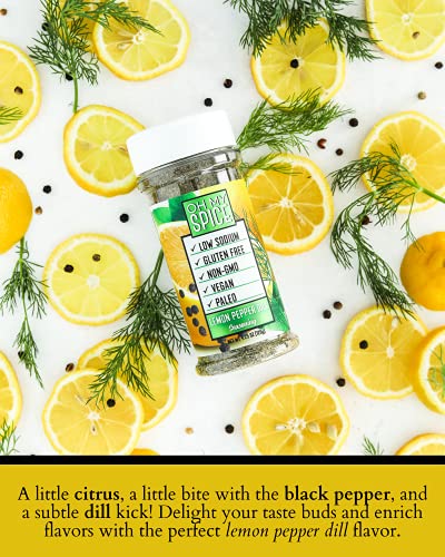 Lemon Pepper Seasoning by Oh My Spice | Low Sodium, 0 Calories, 0 Carbs, 0 Sugar, Gluten Free, Paleo, Non GMO, No MSG, No Preservatives | Gourmet Healthy Seasonings for Cooking &Dressing Mix