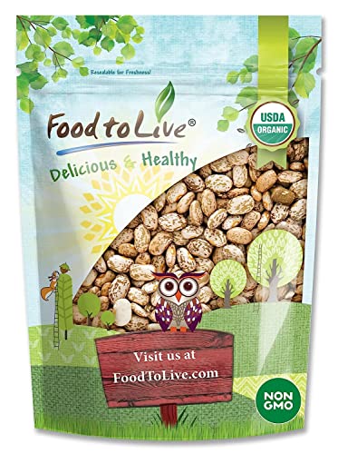 Food to Live Certified Organic Pinto Beans (Non-GMO, Bulk) (3 Pounds)