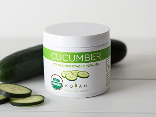 KOYAH - Organic USA Grown Cucumber Powder (1 Scoop = 1/2 Cup Fresh): 50 Servings, Freeze-dried, Whole-Vegetable Powder