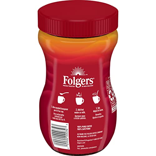 Folgers Classic Roast Instant Coffee, 8 Ounces