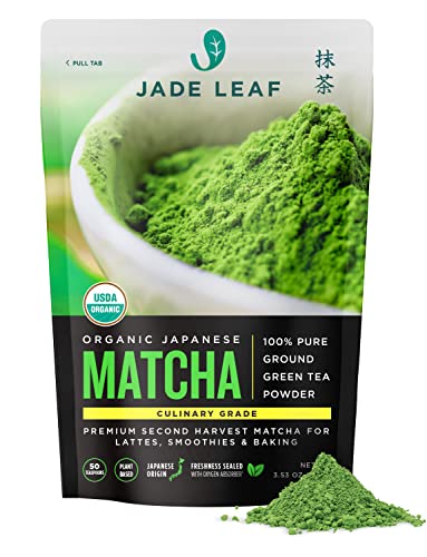 Jade Leaf Matcha Organic Culinary Grade Matcha Green Tea Powder - Premium Second Harvest - Authentic Japanese Origin (3.53 Ounce Pouch)