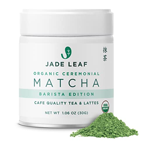Jade Leaf Organic Ceremonial Grade Matcha Green Tea Powder - Authentic Japanese Origin - Barista Edition For Cafe Quality Tea & Lattes (1.06 Ounce)