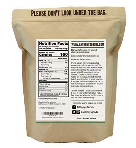 Organic USA-Grown Buckwheat Groats, Gluten-Free [1.5 lb]