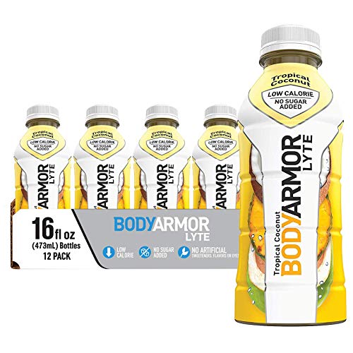 BODYARMOR LYTE Sports Drink Low-Calorie Sports Beverage, Tropical Coconut, Natural Flavors With Vitamins, Potassium-Packed Electrolytes, Perfect For Athletes, 16 Fl Oz (Pack of 12)