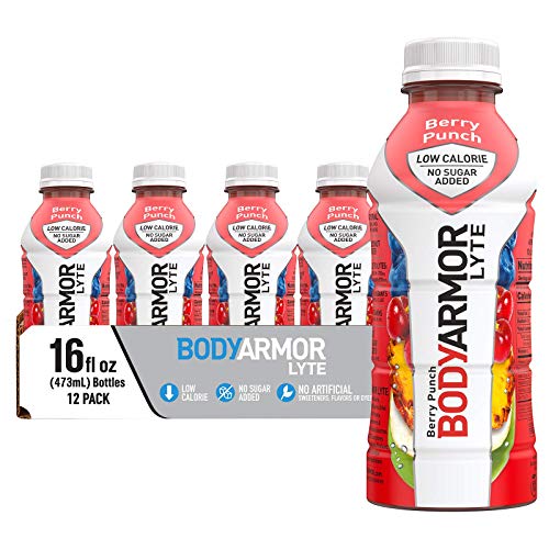 BODYARMOR LYTE Sports Drink Low-Calorie Sports Beverage, Berry Punch, Natural Flavors With Vitamins, Potassium-Packed Electrolytes, Perfect For Athletes, 16 Fl Oz (Pack of 12)