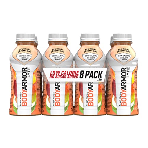 BODYARMOR LYTE Sports Drink Low-Calorie Sports Beverage, Peach Mango, Natural Flavors With Vitamins, Potassium-Packed Electrolytes, Perfect For Athletes, 12 Fl Oz (Pack of 8)