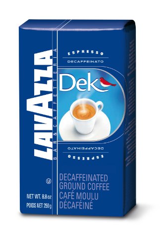 Lavazza Dek Ground Coffee Blend, Decaffeinated Dark Espresso Roast, 8.8-Ounce Bag