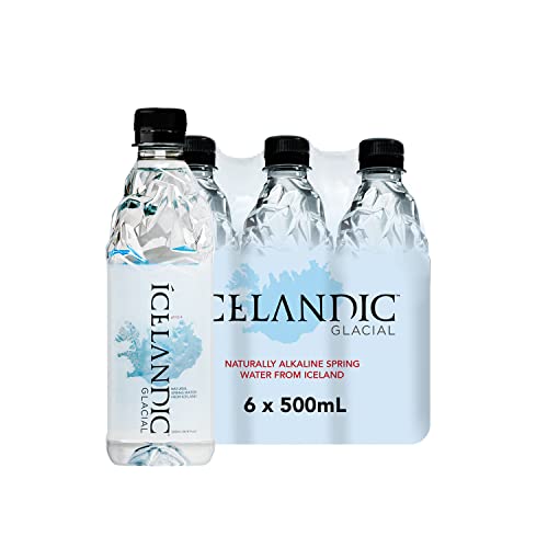 Icelandic Glacial Natural Spring Alkaline Water, 500 mL (6 Count)