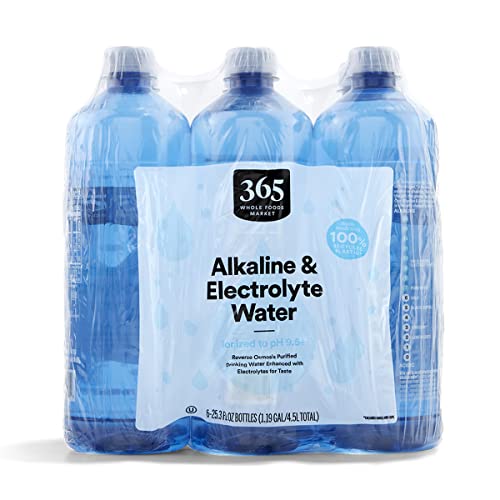 365 By Whole Foods Market, Water Alkaline Electrolyte, 25.3 Fl Oz, 6 Pack