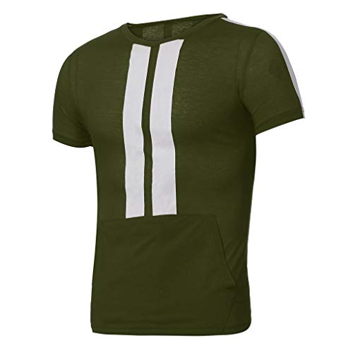 Realdo Big Mens Tracksuit Set,Men's 2 Pcs Casual Solid Stripe Shirt Shorts Sports Thin Athletic Wear (XX-Large, Green)