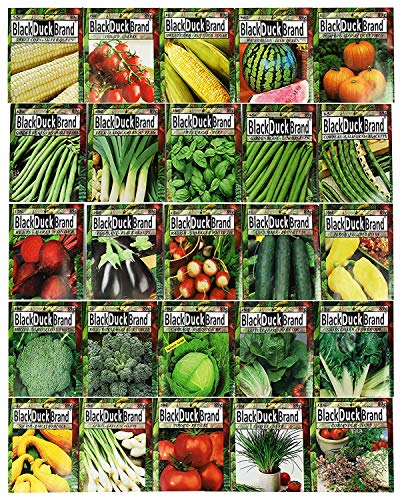 Set of 25 Premium Variety Herbs and Vegetables - Deluxe Garden Choices for Premium Gardening! - (25 Premium Vegetable Seeds)