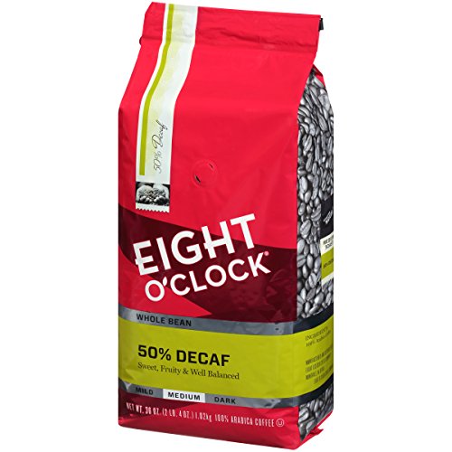 Eight O'Clock Whole Bean Coffee, 50% Decaf, 36 Ounce
