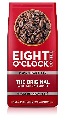 Eight O'Clock Coffee The Original, 40 Ounce (Pack of 1) Medium Roast Whole Bean Coffee, 100% Arabica, Kosher Certified