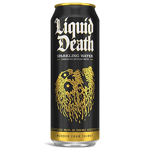 Liquid Death Artesian Sparkling Water, 19.2 oz King Size Cans (8-Pack)