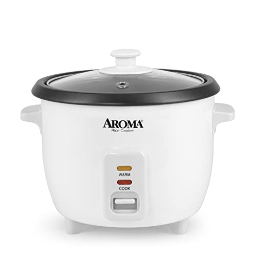Aroma Housewares ARC-994SB Rice & Grain Cooker Slow Cook, Steam, Oatmeal, Risotto, 8-cup cooked/4-cup uncooked/2Qt, Stainless Steel & Aroma 6-cup 1.5 Qt. One Touch Rice Cooker, White, 1.5 Qt.