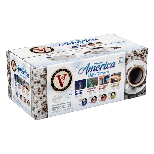 Victor Allen's Coffee Across America Variety Pack (Seattle Dark, New York Select, Chicago Blend, Las Vegas Roast), 96 Count, Single Serve Coffee Pods for Keurig K-Cup Brewers