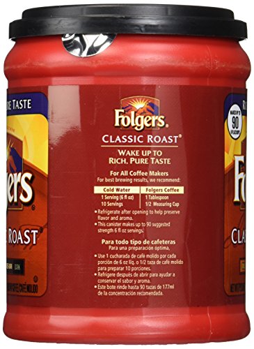 Folgers Classic Roast Medium Ground Coffee 11.3 oz (Pack of 6)