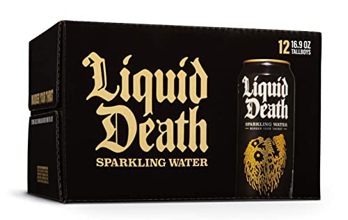 Liquid Death Artesian Sparkling Water, 16.9 oz Tallboys (12-Pack)