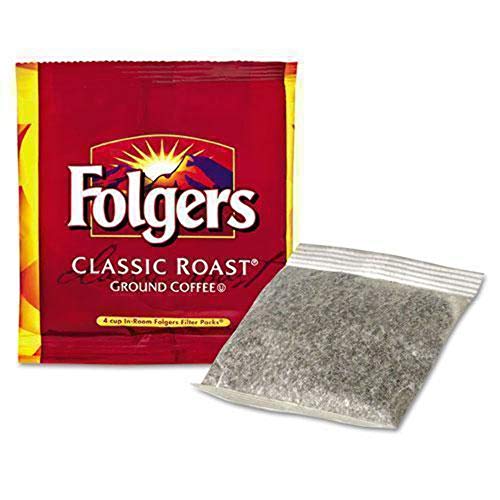 Folgers 06546 Coffee Filter Packs, Regular, In-Room Lodging, 6Oz, 200/Carton