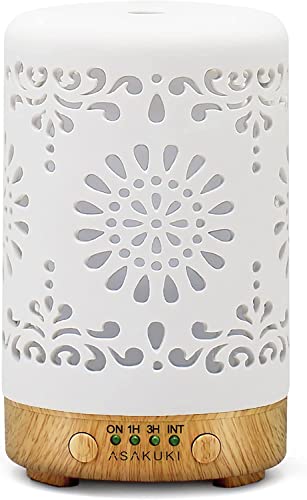 ASAKUKI 400ML Premium, Essential Oil Diffuser, Quiet 5-in-1 Humidifier, Natural Home Fragrance Diffuser and Easy to Clean