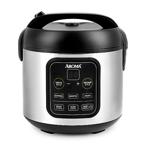 Aroma Housewares ARC-994SB 2O2O model, Rice, Grain, Saute Pan, Slow Cooker, Steamer, Stewpot, Oatmeal, Risotto, Soup Maker, 8-cup cooked/4-cup uncooked/2QT, Stainless Steel