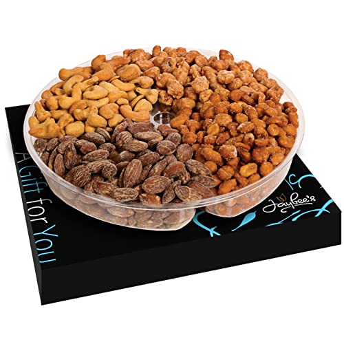 Jaybee's Nuts Gift Baskets - Great for Holiday, Corporate, Birthday, Easter, Mother's Day, or Daily Snack - Cashews Roasted & Salted, Smoked Almonds, Toffee & Honey Roasted Peanuts - Kosher Certified