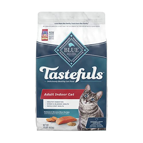 Blue Buffalo Tastefuls Indoor Natural Adult Dry Cat Food, Salmon 15lb bag