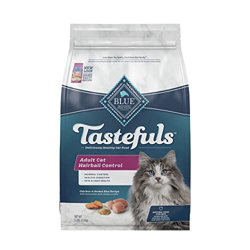 Blue Buffalo Tastefuls Hairball Control Natural Adult Dry Cat Food, Chicken, 3lb bag