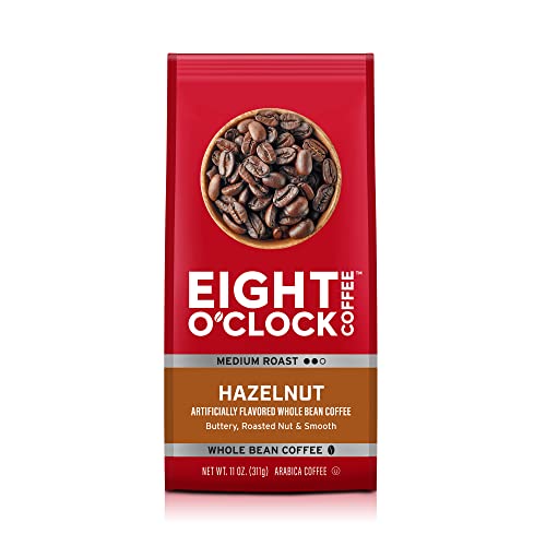 Eight O'Clock Coffee Hazelnut, Medium Roast, Ground Coffee, 11 Ounce (Pack of 6), 100% Arabica, Kosher Certified
