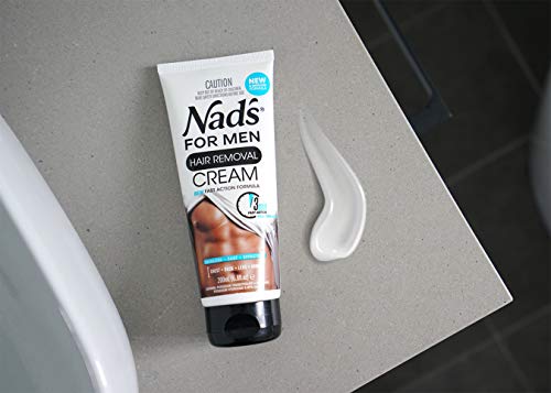 Nad's for Men Hair Removal Cream - Painless Hair Removal For Men - Soothing Depilatory Cream For Unwanted Coarse Male Body Hair, 6.8 Oz