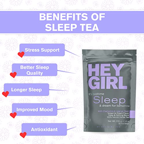 Herbal Tea Sleep Aid w/ Chamomile , Valerian Root & Lemon Balm in Tea Bags - Aids Anxiety & Stress Relief - Thoughtful Gifts For Women