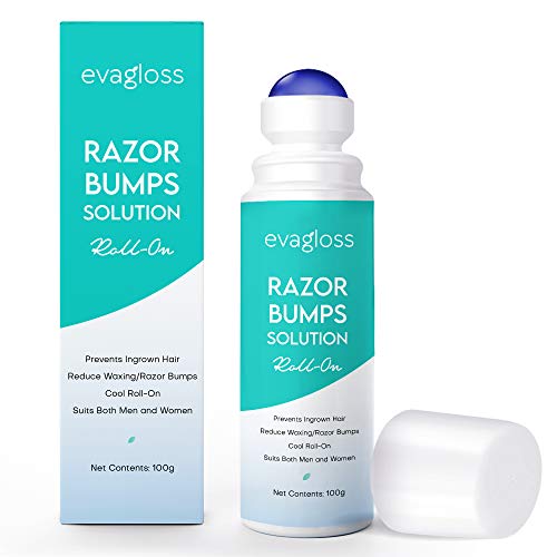 Evagloss Razor Bumps Solution- After Shave Repair Serum for Ingrown Hairs and Razor Burns, Roll-On for Men and Women -100g