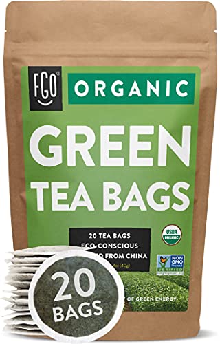 Organic Green Tea Bags | 20 Tea Bags | Eco-Conscious Tea Bags in Kraft Bag | by FGO