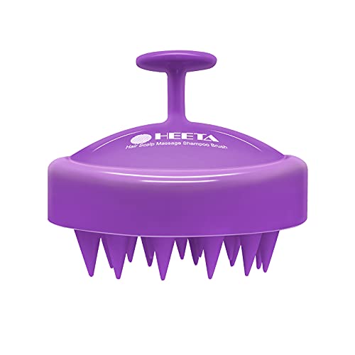 HEETA Soft Silicone Hair Shampoo Brush (Purple)