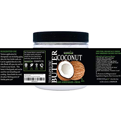 GreenIVe - 100% Pure Virgin Raw Coconut Oil - Organic - Pure - Virgin - Exclusively on Amazon