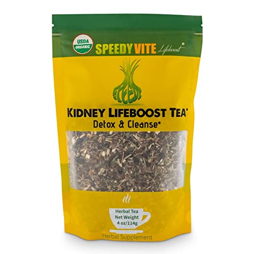 SpeedyVite Kidney Bladder LifeBoost Tea Herbal Supplement Organic Cleanses & Supports Urinary Tract Health - Marshmallow Root Dandelion Leaf Goldenrod Juniper Hydrangea +More Natural Detox