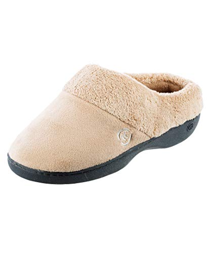 isotoner womens Classic slippers, Taupe, 9.5-10 US