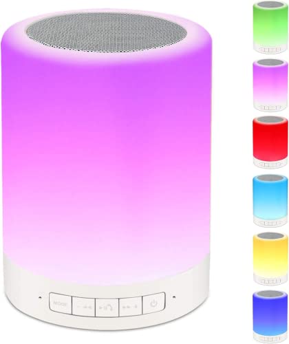 Night Light Bluetooth Speaker Wireless - RAGZAN Portable Smart Touch Control Bedside Table Lamp with Colorful Led, Best Gift for Teens Kids Children Students Girlfriend Boyfriend Women Men