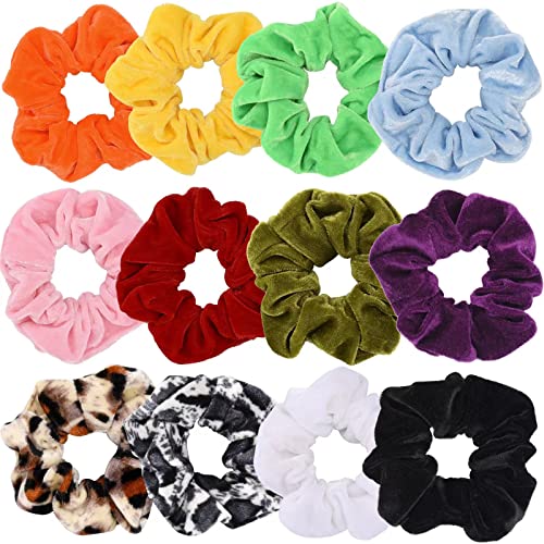 60 Pcs Premium Velvet Hair Scrunchies Hair Bands for Women or Girls Hair Accessories with Gift Bag,Great Gift for Holiday Seasons