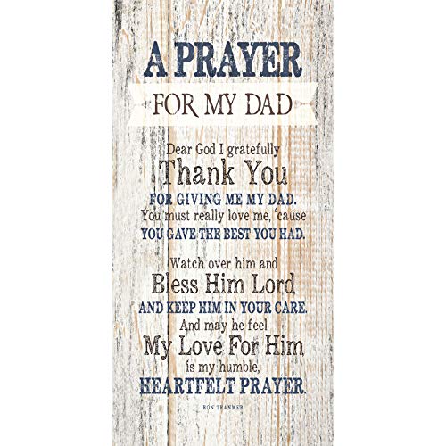 Dad Father Wood Plaque Inspiring Quotes 6 3/4" x 13 5/8" - Classy Vertical Frame Wall Decoration | Keyhole on Back for Hanging | Dear God I Gratefully Thank You for Giving me My dad