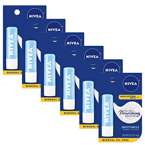 NIVEA Smoothness Lip Care SPF 15 Carded, 1 Count, Pack of 6