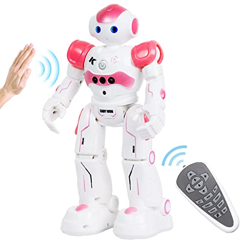 SGILE RC Robot Toy, Gesture Sensing Remote Control Robot for Kid 3-8 Year Birthday Gift Present, Pink
