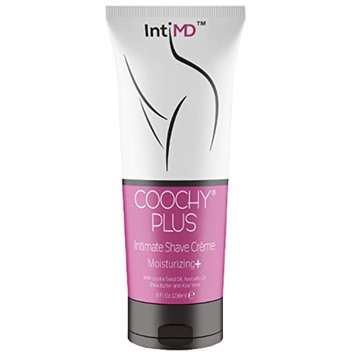 IntiMD COOCHY Plus Intimate Shave Cream Gel Rash-Free with MOISTURIZING+ 8oz Squeeze Bottle