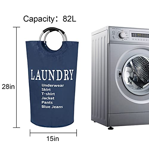 Large Collapsible Laundry Basket with Handles - 82L