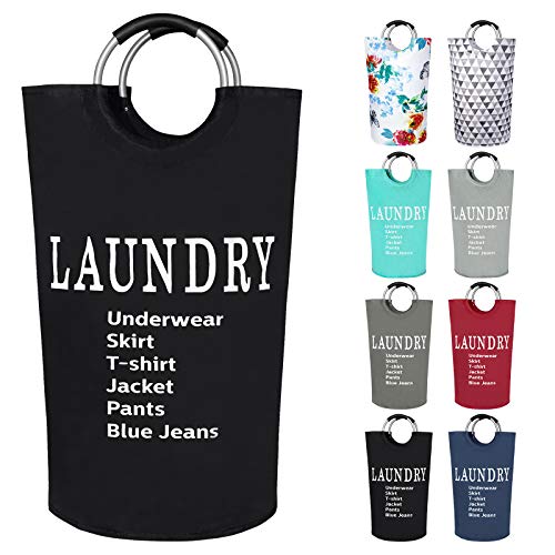 Dalykate Large Laundry Basket 82L Collapsible Oxford Fabric Laundry Hamper Foldable Clothes Laundry Bag with Handles Waterproof Washing Bin Portable Dirty Clothes Basket for College Dorm, Family